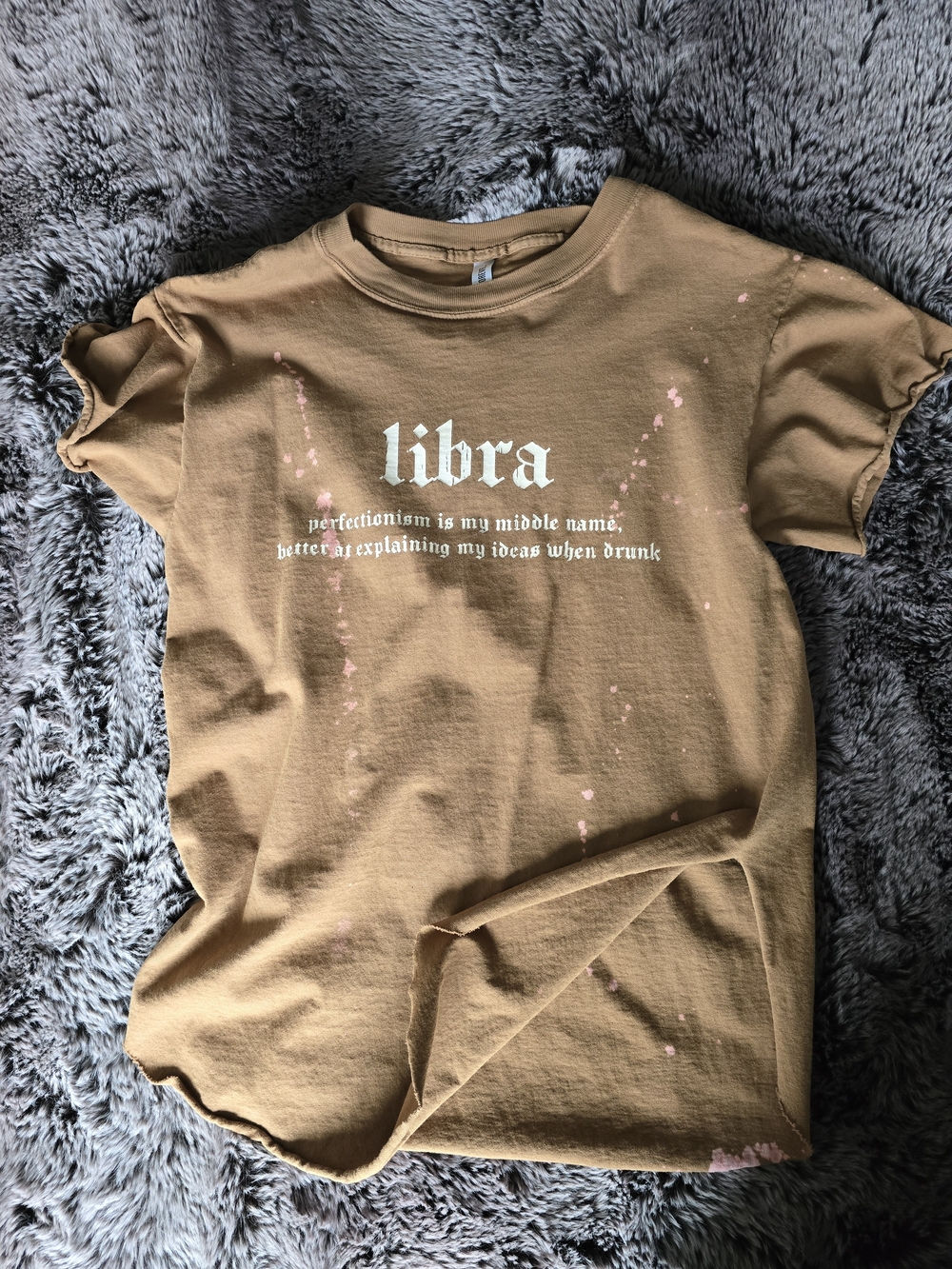 Libra Graphic Tee - Brown Zodiac Short Sleeve
